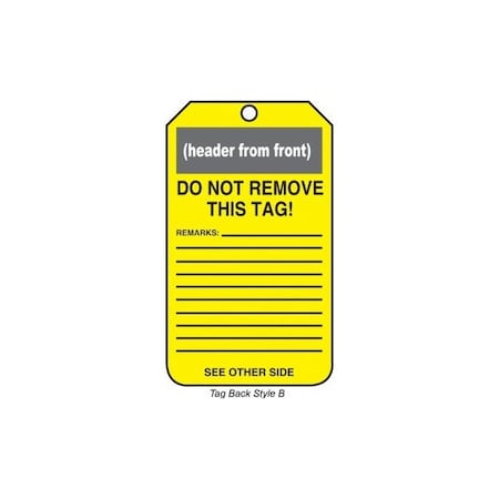 Accuform Plastic, 2-1/2 in Width, 1.56 in Height, , 25 PK MDT649PTP